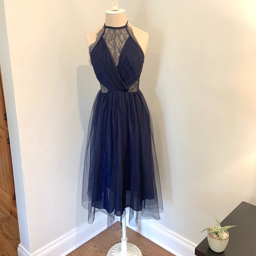 NWT ASOS Navy Midi Tulle Dress (Sold Out on ASOS)